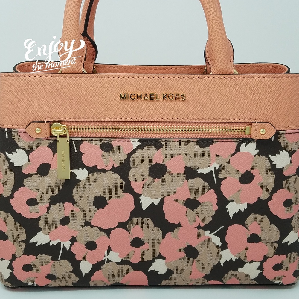 Michael kors hailee xs satchel peach floral NWT - Picture 4 of 8